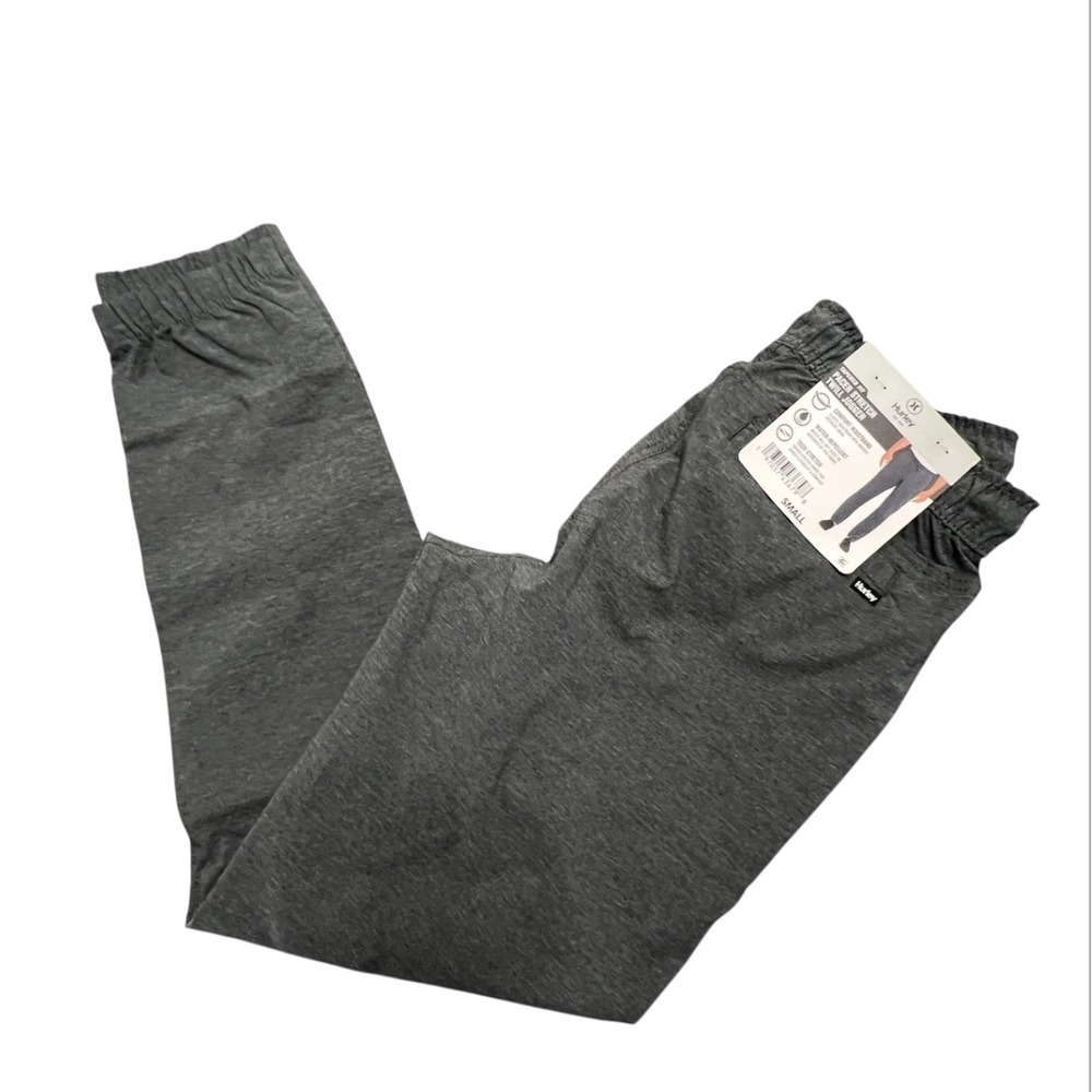 Hurley Pacer‎ Stretch Twill Jogger Black Pant Men Small Tapered Fit Water Resist